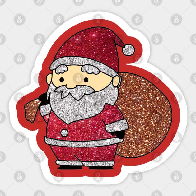 Christmas Santa Clause Sticker by Glenn Landas Digital Art